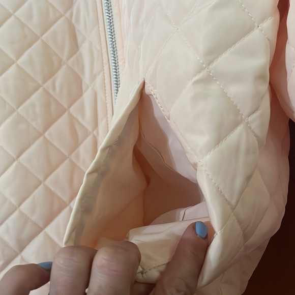 •LEVI'S•NWT WOMENS' PEACH BLUSH DIAMOND QUILTED BOMBER JACKET SIZE LARGE - Picture 9 of 12